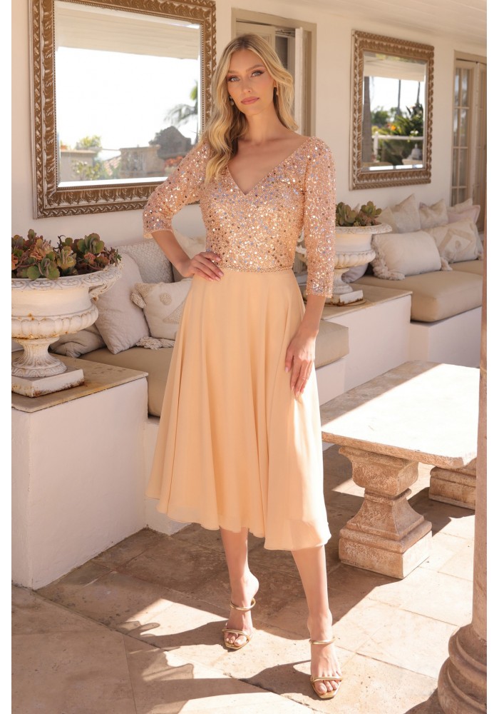 Mother of the Bride - Sequin Bodice With Chiffon Skirt - CH-NAMF104