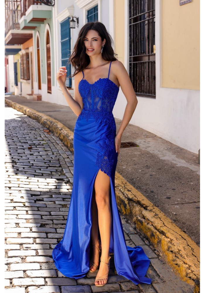 Prom / Evening Satin Embellished Gown - CH-NAA1374