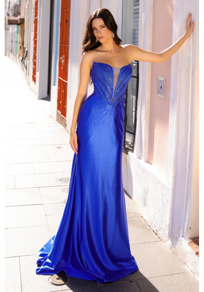 Prom / Evening Satin Rhinestone Deep V-neckline Elegance Dress - CH-NAE1290