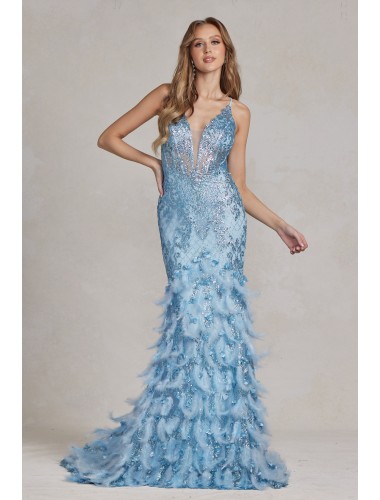 Prom / Evening Dress - w/ Feather - CH-NAC1111