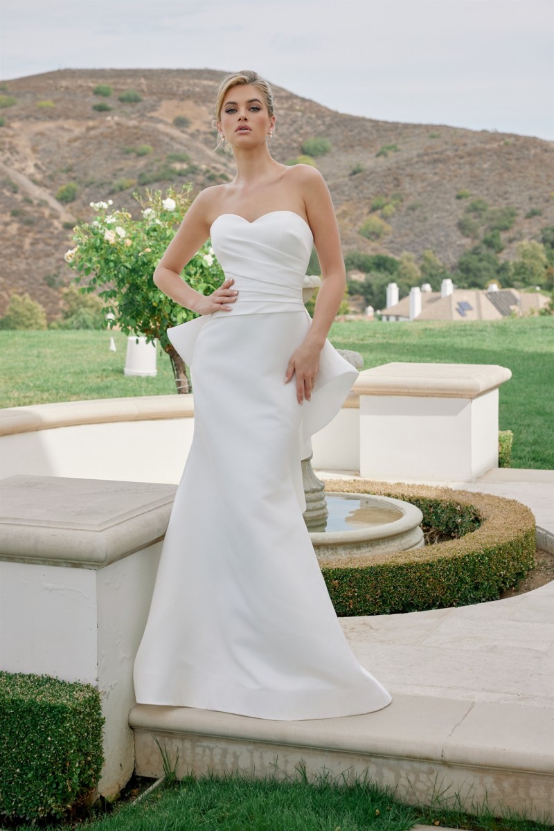  Wedding Dress - Stretch Satin Strapless Mermaid Sweetheart Neckline - CH-NAJW1044