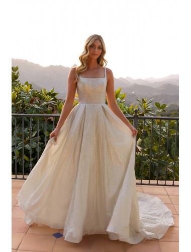 Wedding Dress - Open Back Square Neckline Bridal Gowns - CH-NAJE1003