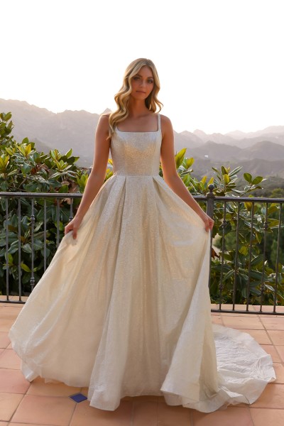 Wedding Dress - Open Back Square Neckline Bridal Gowns - CH-NAJE1003