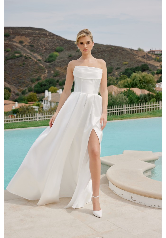 Wedding Dress - Strapless Ruched Top A-line Wedding Dress - CH-NAJE988