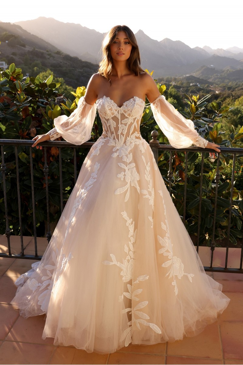 Wedding Dress - Sweetheart Floral Lace Bridal Gowns - CH-NAJE990L