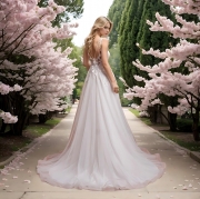 A-Line V-shape Wedding Dress with Spaghetti Straps - BLM-A2010