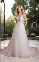 A-Line V-shape Wedding Dress with Spaghetti Straps - BLM-A2010