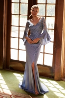 Mother of the Bride -  A-Line Stretch Glitter Long Gown - CH-NAMD129