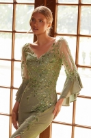 Mother of the Bride -  A-Line Stretch Glitter Long Gown - CH-NAMD129