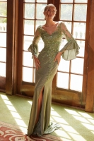 Mother of the Bride -  A-Line Stretch Glitter Long Gown - CH-NAMD129