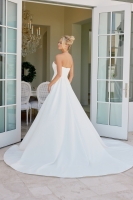 Strapless Pleated Bodice Wedding Gown With Slit - CH-NAJW1035