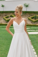 Satin V-neck A-line Wedding Dress - CH-NAJE1015