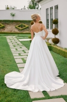 Satin V-neck A-line Wedding Dress - CH-NAJE1015