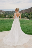 A Line Tulle Gown Sequined Lace Zipper Back Chapel Train - CH-NAJE1060L