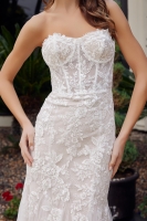 Strapless Mermaid Gown Floral Lace And Beaded Applique - CH-NAJE1061L