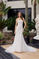 Strapless Mermaid Gown Floral Lace And Beaded Applique - CH-NAJE1061L