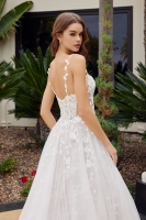 A Line Tulle Gown Illusion Side Panels Applique Straps - CH-NAJE1062L