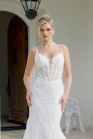 Mermaid Tulle Gown Lace Sequined Applique Illusion Bodice - CH-NAJE1063L