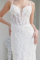 Mermaid Tulle Gown Lace Sequined Applique Illusion Bodice - CH-NAJE1063L