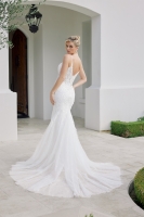 Mermaid Tulle Gown Lace Sequined Applique Illusion Bodice - CH-NAJE1063L