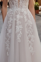 Lace V Sweetheart Neckline A Line Gown Applique Chapel Train - CH-NAJE1072L