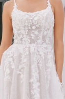 Scoop Neckline And Back Lace A Line Cathedral Train - CH-NAJE1074L