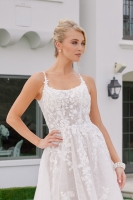 Scoop Neckline And Back Lace A Line Cathedral Train - CH-NAJE1074L