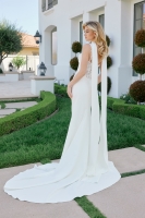 Wedding Dress - Applique Floral Straps Crossover Sweetheart Neckline Lace Overlay - CH-NAJE1079