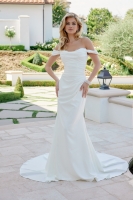 Wedding Dress - Off Shoulder Sleeves Sweetheart Neckline Chapel Train - CH-NAJE1080