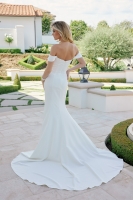 Wedding Dress - Off Shoulder Sleeves Sweetheart Neckline Chapel Train - CH-NAJE1080