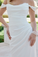 Wedding Dress - Off Shoulder Sleeves Sweetheart Neckline Chapel Train - CH-NAJE1080