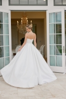 Wedding Dress - Satin A Line Gown Strapless Neckline Pleated Skirt And Train - CH-NAJE1082