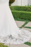  Wedding Dress - Sweetheart Neckline Boned Bodice Leg Slit Partial Lace Train - CH-NAJW1050