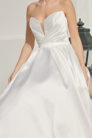  Wedding Dress - A-Line V Crossover Pleated Bodice Sweetheart Neckline - CH-NAJE1075