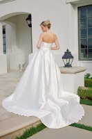  Wedding Dress - A-Line V Crossover Pleated Bodice Sweetheart Neckline - CH-NAJE1075