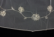 Veil - Rose Gold Embroidery and Finished hem - 40" - VL-V50155-IVGD