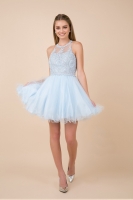 Fully Lined Sparkly Lace Tulle Cocktail Dress - CH-NAB652-ICEBLUE
