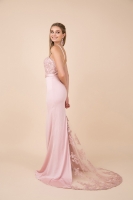 Long Embroidered Bodice Evening Dress - CH-NAE276
