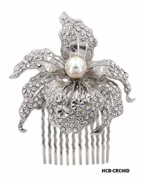 Hair Comb – Bridal Hair Combs & Clips w/ Austrian Crystal Stones  Orchid - HCB-ORCHID