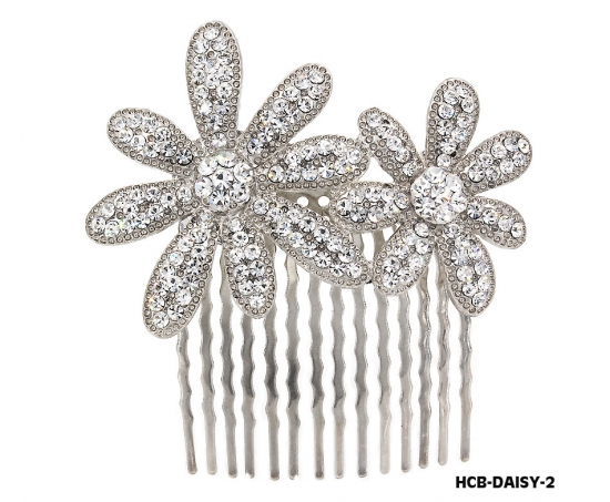 Hair Comb – Bridal Hair Combs & Clips w/ Austrian Crystal Stones Daisy - HCB-DAISY-2