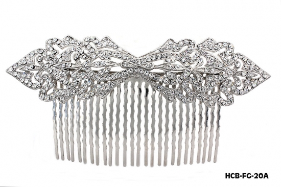 Hair Comb – Bridal Hair Combs & Clips w/ Austrian Crystal Stones Filigree Hair Comb - HCB-FG-20A