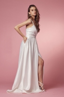 Wedding Dress - Elegant Cross V Neck Double Straps A Line Gown - CH-NAE484
