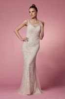 Illusion Neckline With Embroidery And Beaded Detail Gown - CH-NAE1006