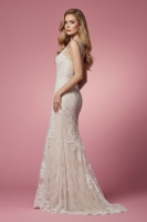 Illusion Neckline With Embroidery And Beaded Detail Gown - CH-NAE1006P