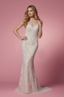 Illusion Neckline With Embroidery And Beaded Detail Gown - CH-NAE1006P
