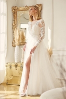 Wedding Dress - Illusion Neckline With Sheer Long Sleeves - CH-NAJE911