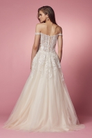 Wedding Dress - Off Shoulder Boning Dress With Flower Embroidery - CH-NAJH925