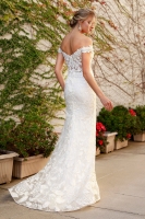 Off-shoulder Boho Inspired Mermaid Long Gown - White - CH-NAC439W