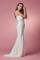 Wedding Dress - One Shoulder With Open Slit In The Front And Zipper On The Back - CH-NAE1005W