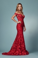 Off-shoulder Boho Inspired Mermaid Long Gown - CH-NAC439